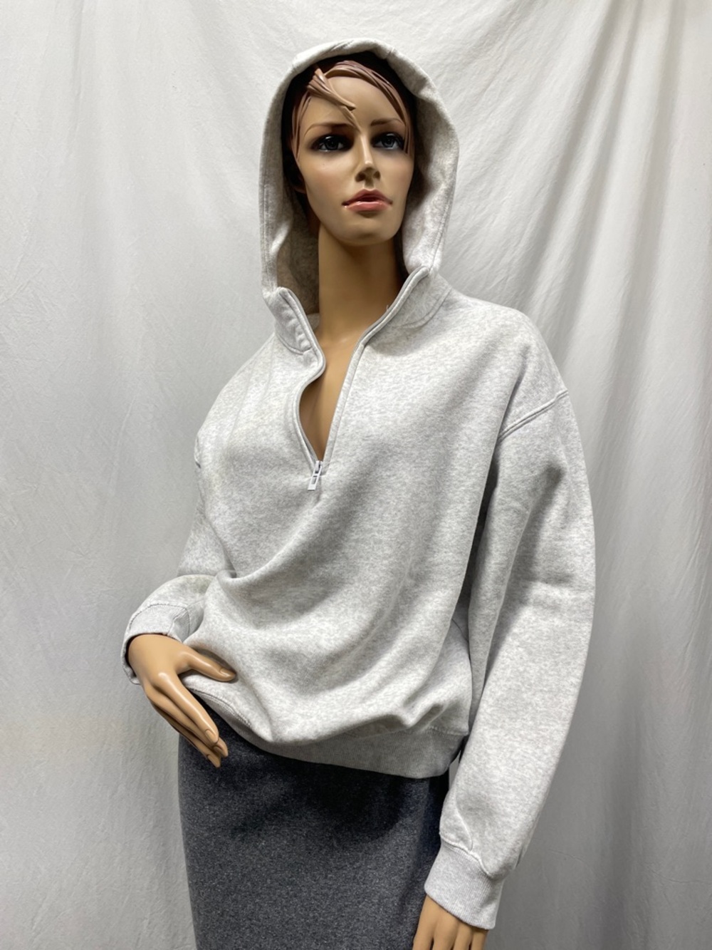 J.o & co Women’s Light Gray Half-Zip Hoodie